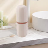 Maxbell Travel Toothbrush Holder Wash Gargle Cup Compact for Outdoor Shower Camping Pink