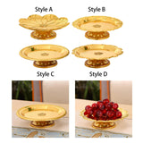 Maxbell Gold Pedestal Bowl Cupcake Holder Food Plate for Parties Weddings Decorative Style A