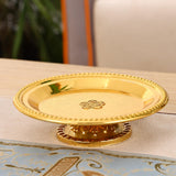 Maxbell Gold Pedestal Bowl Cupcake Holder Food Plate for Parties Weddings Decorative Style C