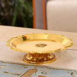 Maxbell Gold Pedestal Bowl Cupcake Holder Food Plate for Parties Weddings Decorative Style D