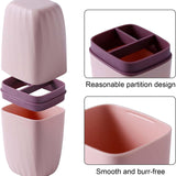 Maxbell Toothbrush Toothpaste Holder Case Compact for Business Trip Bathroom Outdoor pink