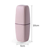 Maxbell Toothbrush Toothpaste Holder Case Compact for Business Trip Bathroom Outdoor pink