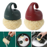 Maxbell Versatile Dish Cleaning Ball Sink Brush with Handle for Bowl Dish Countertop Green