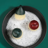 Maxbell Versatile Dish Cleaning Ball Sink Brush with Handle for Bowl Dish Countertop Green