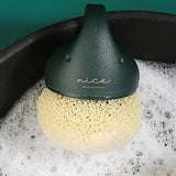 Maxbell Versatile Dish Cleaning Ball Sink Brush with Handle for Bowl Dish Countertop Green