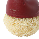 Maxbell Versatile Dish Cleaning Ball Sink Brush with Handle for Bowl Dish Countertop Red