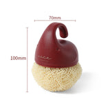 Maxbell Versatile Dish Cleaning Ball Sink Brush with Handle for Bowl Dish Countertop Red