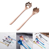 Maxbell 2Pcs Household Coffee Spoons Stirring Spoon Ice Cream Spoon for Dessert Rose Golden