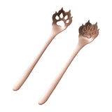 Maxbell 2Pcs Household Coffee Spoons Stirring Spoon Ice Cream Spoon for Dessert Rose Golden