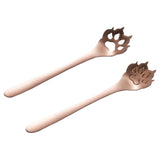 Maxbell 2Pcs Household Coffee Spoons Stirring Spoon Ice Cream Spoon for Dessert Rose Golden