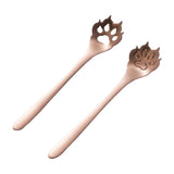 Maxbell 2Pcs Household Coffee Spoons Stirring Spoon Ice Cream Spoon for Dessert Rose Golden