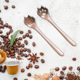 Maxbell 2Pcs Household Coffee Spoons Stirring Spoon Ice Cream Spoon for Dessert Rose Golden
