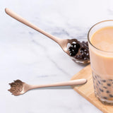 Maxbell 2Pcs Household Coffee Spoons Stirring Spoon Ice Cream Spoon for Dessert Rose Golden