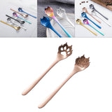 Maxbell 2Pcs Household Coffee Spoons Stirring Spoon Ice Cream Spoon for Dessert Rose Golden