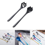 Maxbell 2Pcs Household Coffee Spoons Stirring Spoon Ice Cream Spoon for Dessert Black