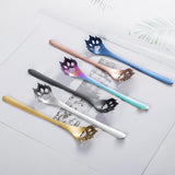 Maxbell 2Pcs Household Coffee Spoons Stirring Spoon Ice Cream Spoon for Dessert Black