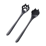 Maxbell 2Pcs Household Coffee Spoons Stirring Spoon Ice Cream Spoon for Dessert Black