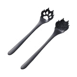 Maxbell 2Pcs Household Coffee Spoons Stirring Spoon Ice Cream Spoon for Dessert Black