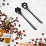 Maxbell 2Pcs Household Coffee Spoons Stirring Spoon Ice Cream Spoon for Dessert Black