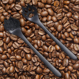 Maxbell 2Pcs Household Coffee Spoons Stirring Spoon Ice Cream Spoon for Dessert Black