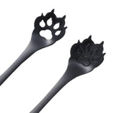 Maxbell 2Pcs Household Coffee Spoons Stirring Spoon Ice Cream Spoon for Dessert Black