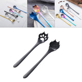 Maxbell 2Pcs Household Coffee Spoons Stirring Spoon Ice Cream Spoon for Dessert Black