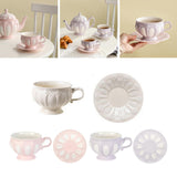 Maxbell Tea Cup and Saucer Set Tea Cup Water Tea Cups for Breakfast Milk Latte Cream coloured