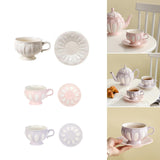 Maxbell Tea Cup and Saucer Set Tea Cup Water Tea Cups for Breakfast Milk Latte Cream coloured