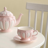 Maxbell Tea Cup and Saucer Set Tea Cup Water Tea Cups for Breakfast Milk Latte Cream coloured