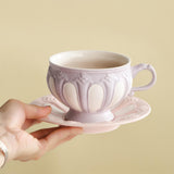 Maxbell Tea Cup and Saucer Set Tea Cup Water Tea Cups for Breakfast Milk Latte Cream coloured