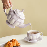 Maxbell Tea Cup and Saucer Set Tea Cup Water Tea Cups for Breakfast Milk Latte Cream coloured