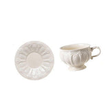 Maxbell Tea Cup and Saucer Set Tea Cup Water Tea Cups for Breakfast Milk Latte Cream coloured