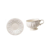 Maxbell Tea Cup and Saucer Set Tea Cup Water Tea Cups for Breakfast Milk Latte Cream coloured