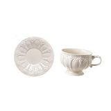 Maxbell Tea Cup and Saucer Set Tea Cup Water Tea Cups for Breakfast Milk Latte Cream coloured