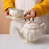 Maxbell Tea Cup and Saucer Set Tea Cup Water Tea Cups for Breakfast Milk Latte Cream coloured