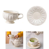 Maxbell Tea Cup and Saucer Set Tea Cup Water Tea Cups for Breakfast Milk Latte Cream coloured