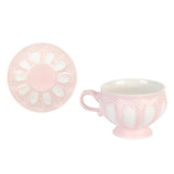 Maxbell Tea Cup and Saucer Set Tea Cup Water Tea Cups for Breakfast Milk Latte Pink