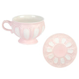 Maxbell Tea Cup and Saucer Set Tea Cup Water Tea Cups for Breakfast Milk Latte Pink