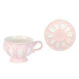 Maxbell Tea Cup and Saucer Set Tea Cup Water Tea Cups for Breakfast Milk Latte Pink