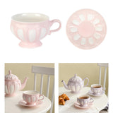 Maxbell Tea Cup and Saucer Set Tea Cup Water Tea Cups for Breakfast Milk Latte Pink