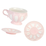 Maxbell Tea Cup and Saucer Set Tea Cup Water Tea Cups for Breakfast Milk Latte Pink
