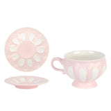 Maxbell Tea Cup and Saucer Set Tea Cup Water Tea Cups for Breakfast Milk Latte Pink