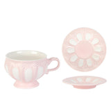 Maxbell Tea Cup and Saucer Set Tea Cup Water Tea Cups for Breakfast Milk Latte Pink