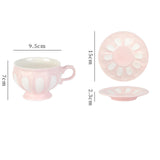 Maxbell Tea Cup and Saucer Set Tea Cup Water Tea Cups for Breakfast Milk Latte Pink