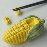 Maxbell Corn Chopstick Holder Set Spoon Fork Holder for Creative Tableware Porcelain