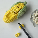 Maxbell Corn Chopstick Holder Set Spoon Fork Holder for Creative Tableware Porcelain