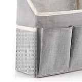 Maxbell Canvas Door Closet Hanging Storage Basket Bag Pouch for Bathroom Grey