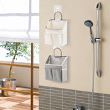 Maxbell Canvas Door Closet Hanging Storage Basket Bag Pouch for Bathroom Grey