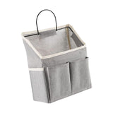 Maxbell Canvas Door Closet Hanging Storage Basket Bag Pouch for Bathroom Grey