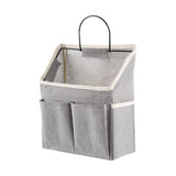 Maxbell Canvas Door Closet Hanging Storage Basket Bag Pouch for Bathroom Grey